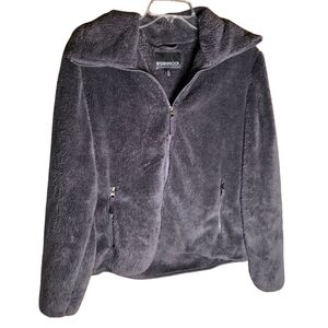 Weatherproof Gray Plush Fleece Zip Jacket Size L